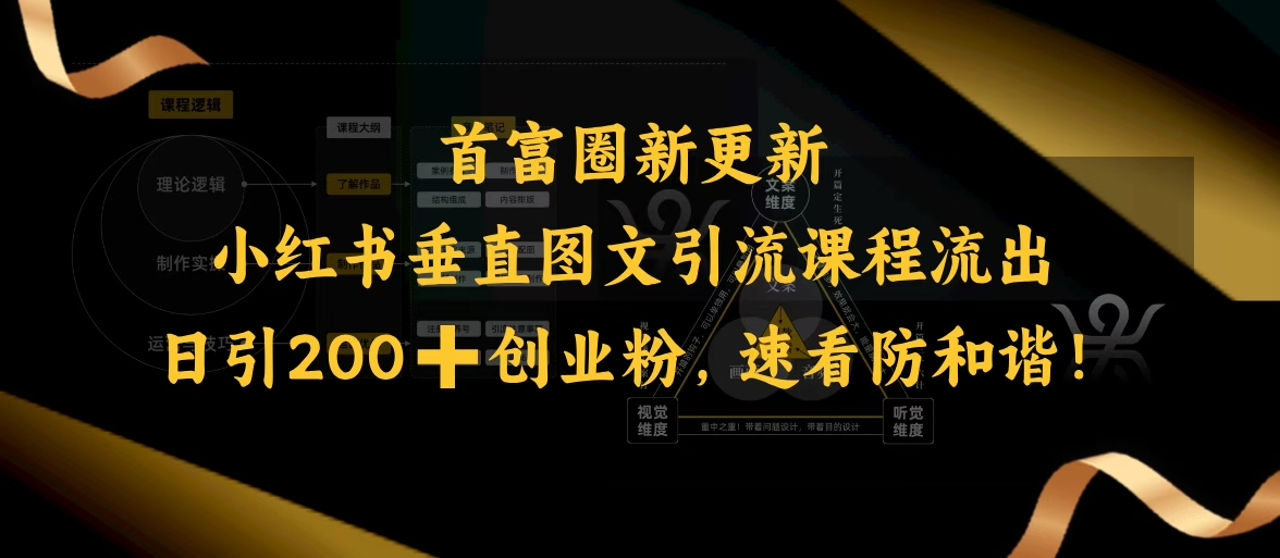 小红书垂直图文引流课程流出，日引200+创业粉，速看防和谐-南友云赚