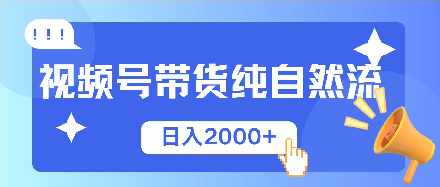 视频号带货，纯自然流，起号简单，爆率高轻松日入2000+-南友云赚