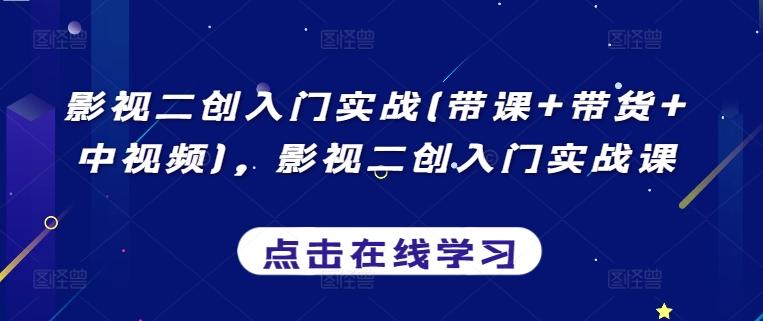 影视二创入门实战(带课+带货+中视频)，影视二创入门实战课-南友云赚