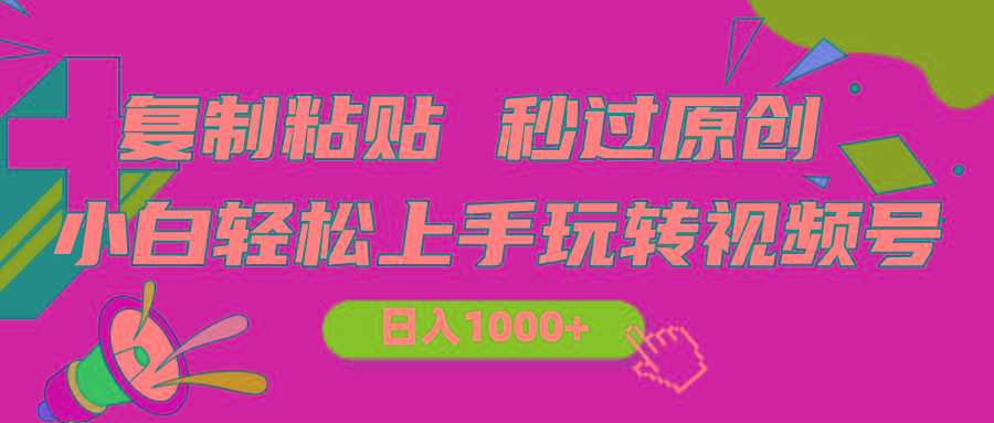 视频号新玩法 小白可上手 日入1000+-南友云赚