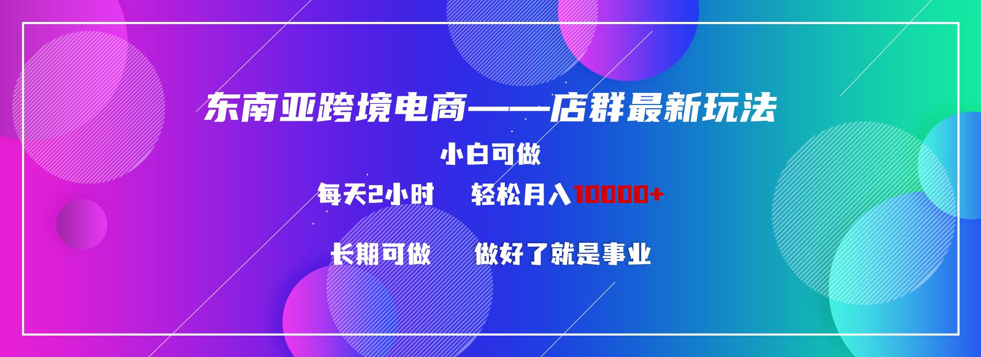 东南亚跨境电商店群新玩法2—小白每天两小时 轻松10000+-南友云赚