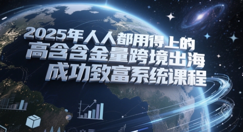 2025年人人都用得上的高含金量跨境出海成功致富系统课程-南友云赚