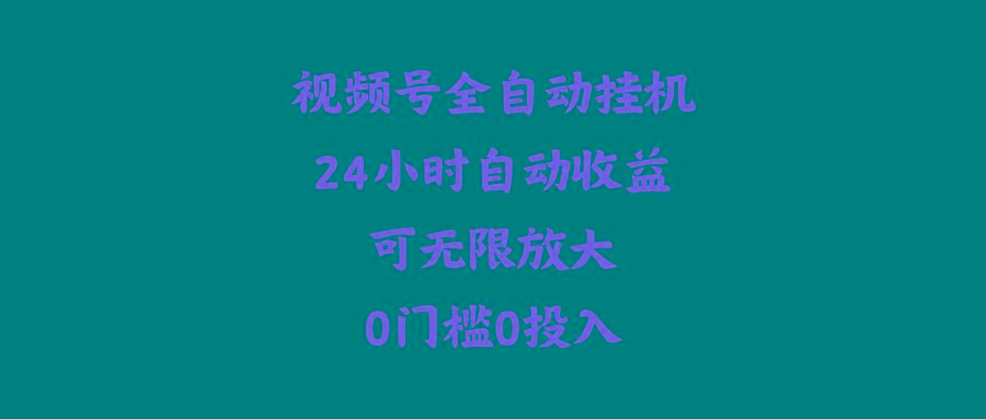 (10031期)视频号全自动挂机，24小时自动收益，可无限放大，0门槛0投入-南友云赚