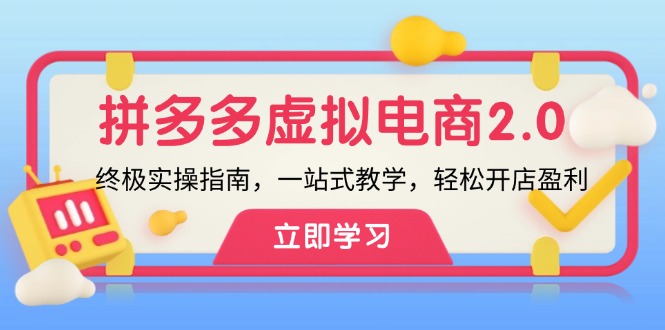 拼多多 虚拟项目-2.0：终极实操指南，一站式教学，轻松开店盈利-南友云赚