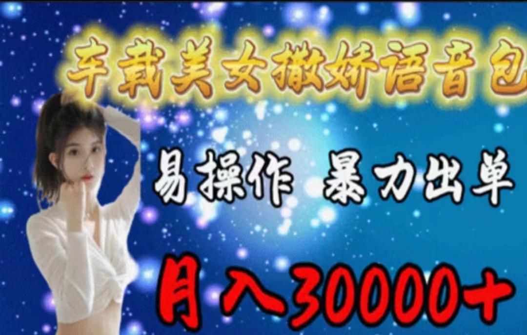 车载美女撒娇语音包，执行就出单，月入3000＋，小白看完课程就能马上实操-南友云赚