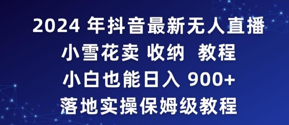 2024年抖音最新无人直播小雪花卖收纳教程，小白也能日入900+落地实操保姆级教程【揭秘】-南友云赚