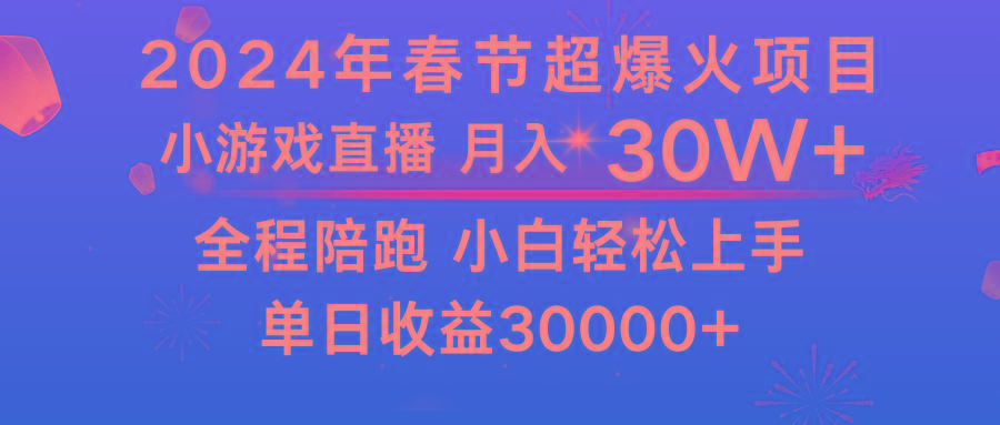 龙年2024过年期间，最爆火的项目 抓住机会 普通小白如何逆袭一个月收益30W+-南友云赚