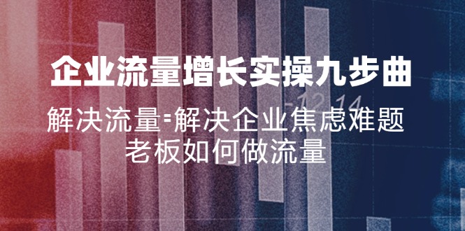 企业流量增长实战九步曲，解决流量=解决企业焦虑难题，老板如何做流量-南友云赚