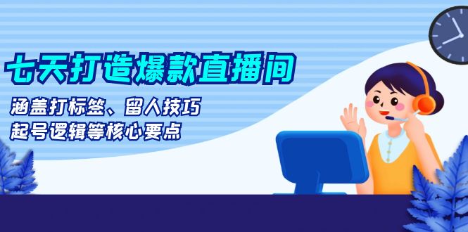 七天打造爆款直播间：涵盖打标签、留人技巧、起号逻辑等核心要点-南友云赚