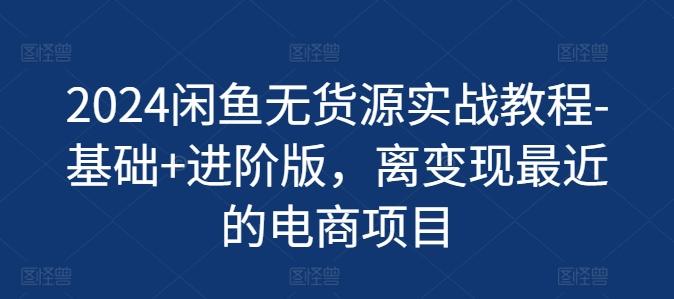 2024闲鱼无货源实战教程-基础+进阶版，离变现最近的电商项目-南友云赚