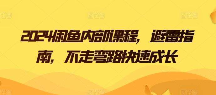 2024闲鱼内部课程，避雷指南，不走弯路快速成长-南友云赚
