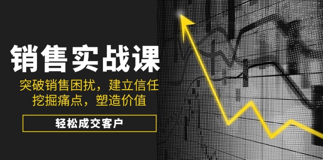 销售实战课，突破销售困扰，建立信任，挖掘痛点，塑造价值，轻松成交客户-南友云赚