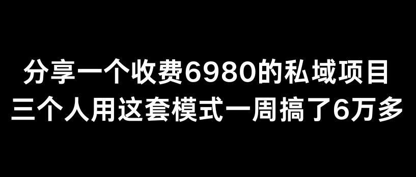 分享一个外面卖6980的私域项目三个人用这套模式一周搞了6万多【揭秘】-南友云赚