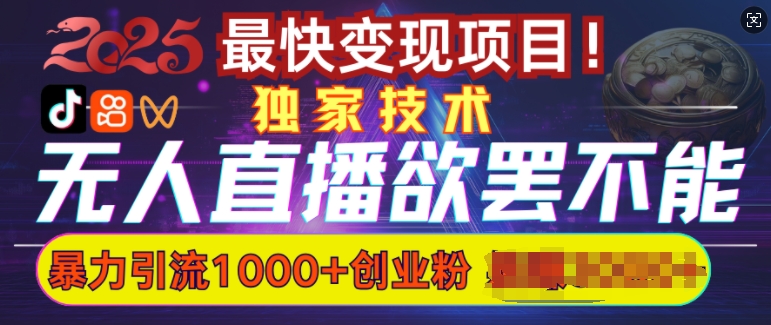 欲罢不能的无人直播引流，超暴力日引流1000+高质量精准创业粉-南友云赚
