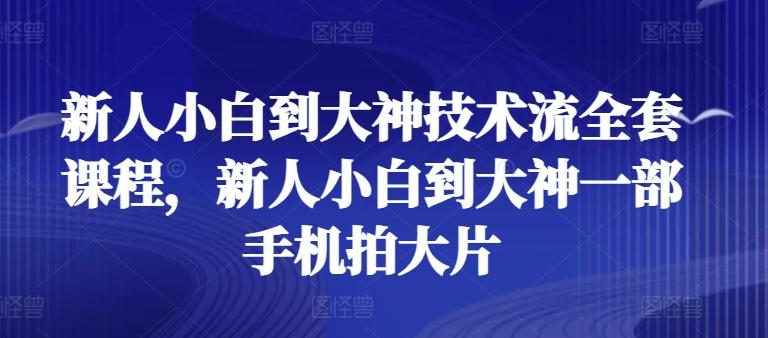 新人小白到大神技术流全套课程，新人小白到大神一部手机拍大片-南友云赚