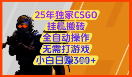 25年独家CSGO挂G搬砖，全自动操作，无需打游戏，小白日入3张+【揭秘】-南友云赚