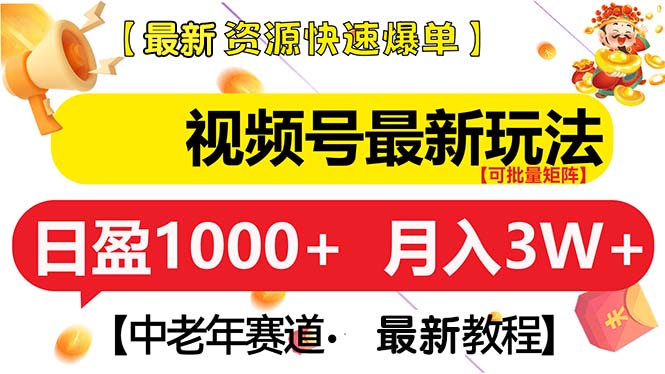 视频号最新玩法 中老年赛道 月入3W+-南友云赚