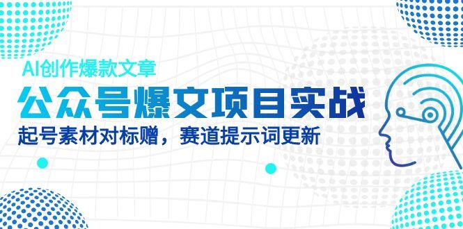 公众号爆文项目实战，AI创作爆款文章，起号素材对标赠(附赛道AI提示词-南友云赚