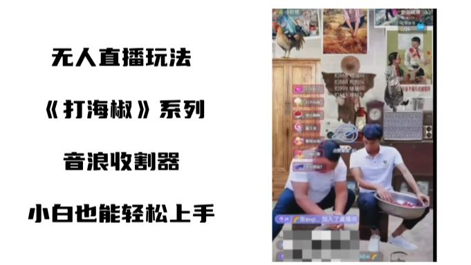 打海椒无人直播整蛊项目，小白轻松上手撸音浪收割器（教程+工具+素材）-南友云赚