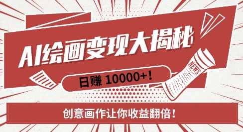 AI梦境绘画致富秘籍，复制粘贴，新手也能快速掌握，创意画作让你收益翻倍-南友云赚