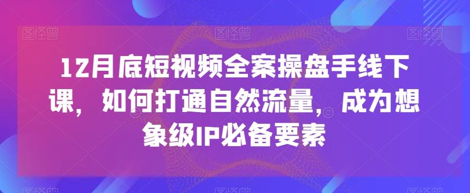 12月底短视频全案操盘手线下课，如何打通自然流量，成为想象级IP必备要素-南友云赚