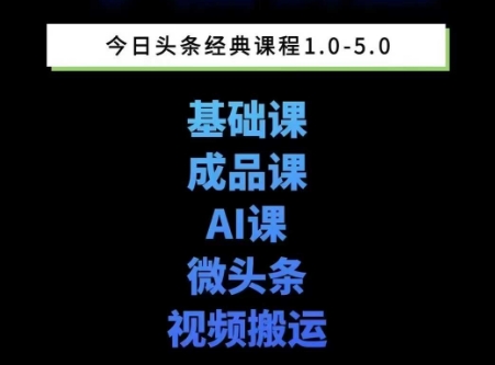 头条图文课1-5期教你头条图文写作、微头条、视频搬运变现，适合新手快速起号玩法-南友云赚