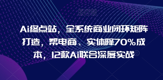 Ai终点站，全系统商业闭环矩阵打造，帮电商、实体降70%成本，12款Ai联合深度实战【0906更新】-南友云赚