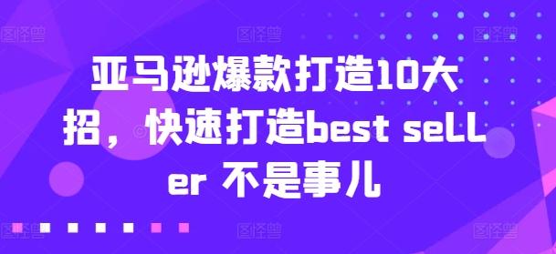 亚马逊爆款打造10大招，快速打造best seller 不是事儿-南友云赚