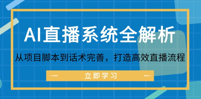 AI直播系统全解析：从项目脚本到话术完善，打造高效直播流程-南友云赚