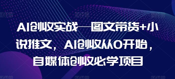 AI创收实战—图文带货+小说推文，AI创收从0开始，自媒体创收必学项目-南友云赚