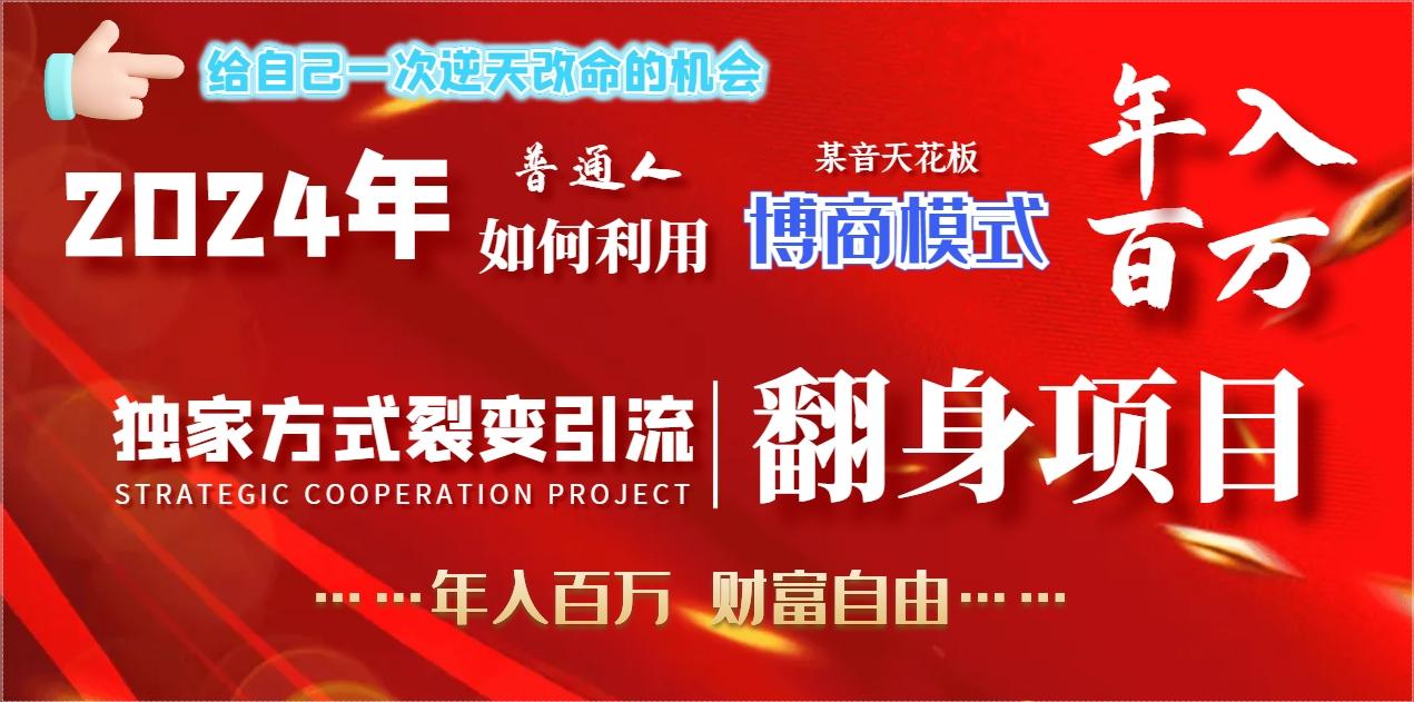 2024年普通人如何利用博商模式做翻身项目年入百万，财富自由-南友云赚