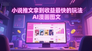 小说推文拿到收益最快的玩法，AI漫画图文-南友云赚