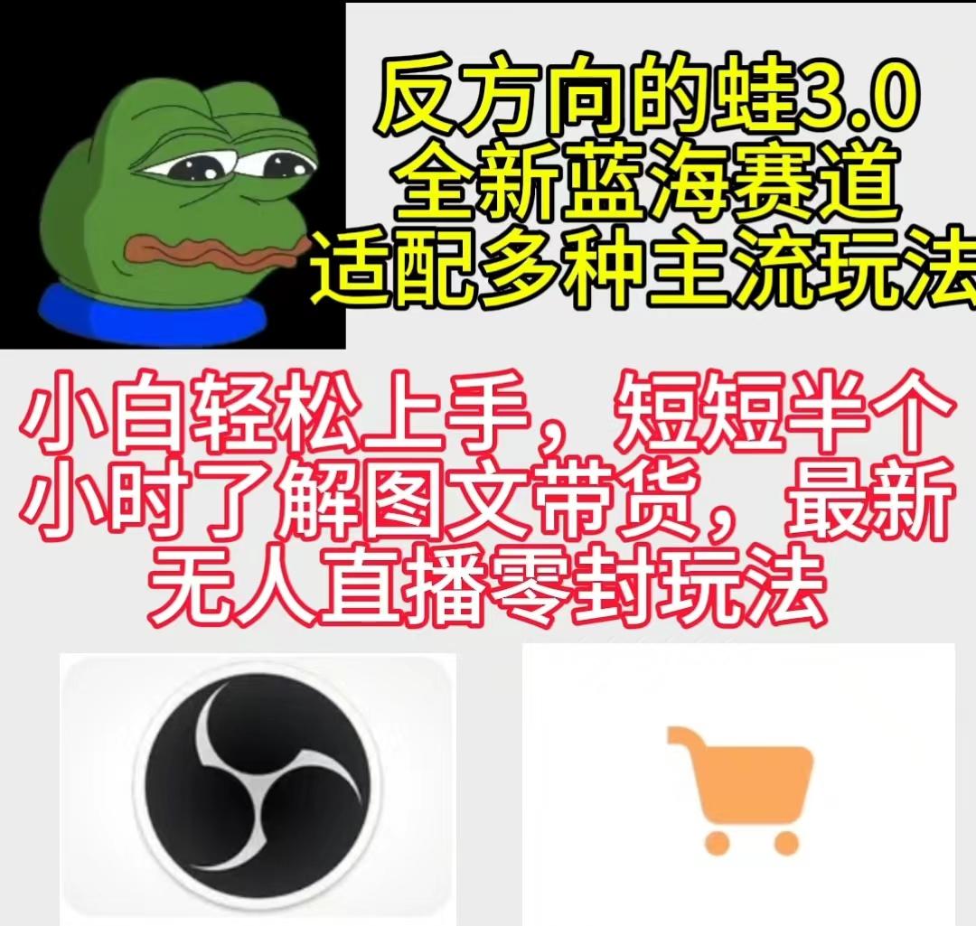 (9485期)反方向的蛙3.0，图文最新玩法，变现多元化，新蓝海项目，小白轻松上手-南友云赚