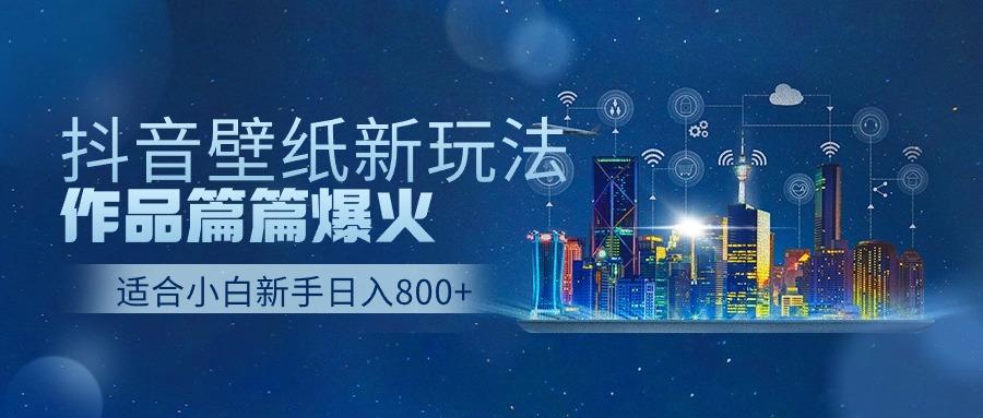 抖音壁纸号新玩法，一个作品只需要5分钟，条条爆款日收益1000＋-南友云赚