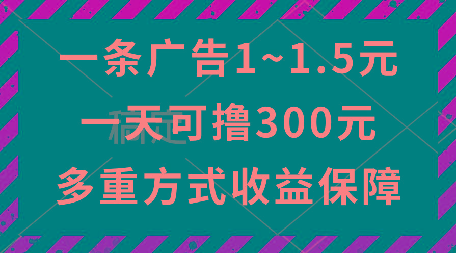 一天可撸300+的广告收益，绿色项目长期稳定，上手无难度！-南友云赚