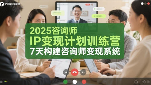 2025咨询师IP变现计划训练营，7天构建咨询师变现系统-南友云赚