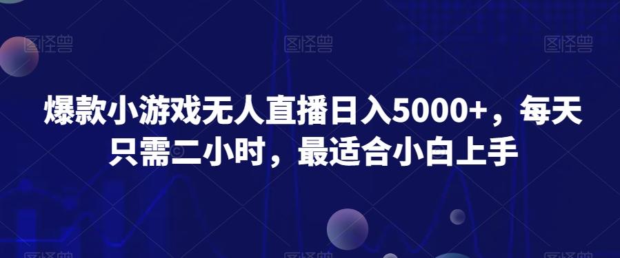 爆款小游戏无人直播日入5000+，每天只需二小时，最适合小白上手-南友云赚