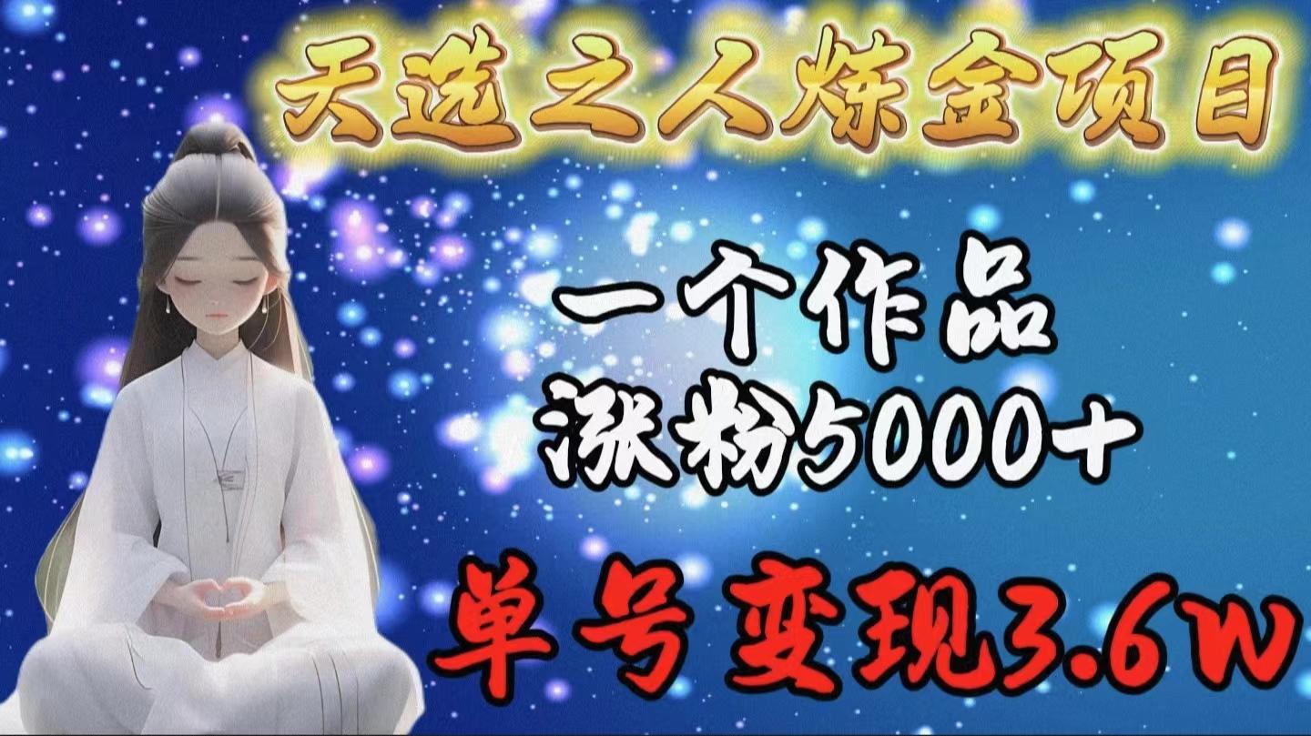(9693期)天选之人炼金项目，一个作品涨粉5000+，单号变现3.6w-南友云赚