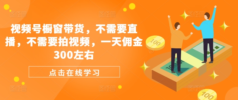 视频号橱窗带货，不需要直播，不需要拍视频，一天佣金300左右-南友云赚