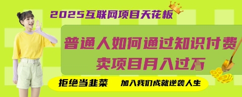 2025互联网项目天花板，普通人如何通过知识付费卖项目月入过W，拒绝当韭菜【揭秘】-南友云赚