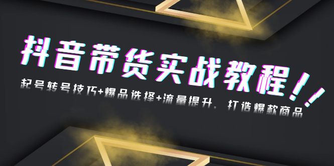 抖音带货实战教程：起号转号技巧+爆品选择+流量提升，打造爆款商品-南友云赚