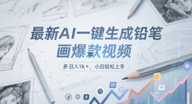 最新AI一键生成铅笔画爆款视频，多平台分发，日 入1k+，小白轻松上手【揭秘】-南友云赚
