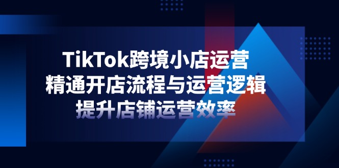 TikTok跨境小店运营，精通开店流程与运营逻辑，提升店铺运营效率-南友云赚