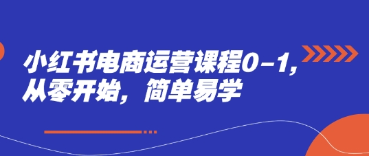 小红书电商运营课程0-1，从零开始，简单易学-南友云赚