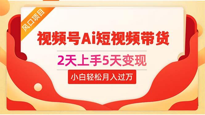 2天上手5天变现视频号Ai短视频带货0粉丝0基础小白轻松月入过万-南友云赚