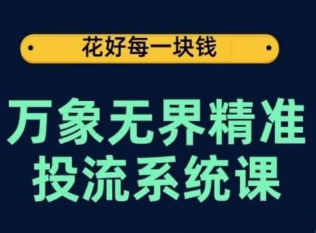 万象无界精准投流系统课，从关键词到推荐，从万象台到达摩盘，从底层原理到实操步骤-南友云赚