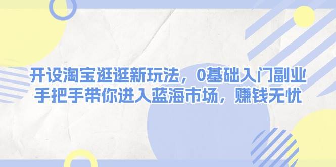 开设淘宝逛逛新玩法，0基础入门副业，手把手带你进入蓝海市场，赚钱无忧-南友云赚
