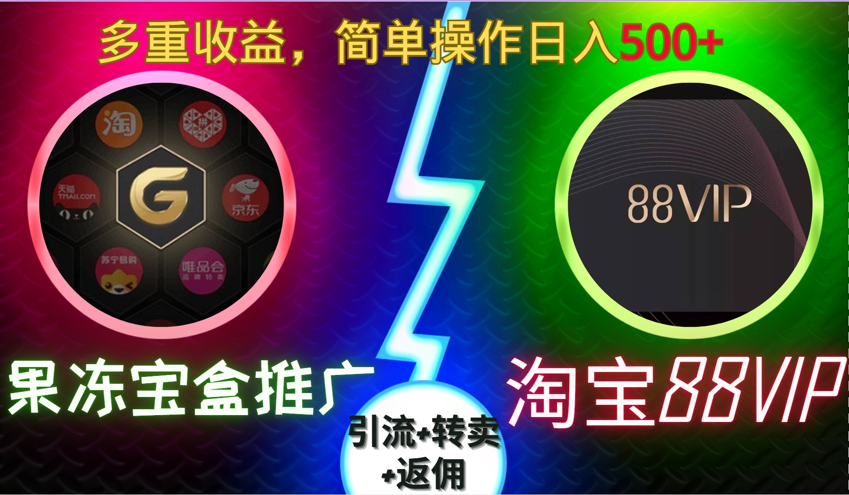 果冻宝盒推广88VIP，引流+转卖+返佣，多重收益，简单操作日入5张【揭秘】-南友云赚