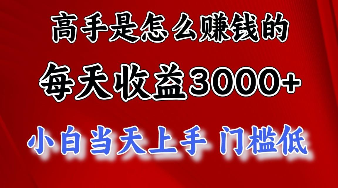 高手是怎么赚钱的，一天收益3000+，闷声发财项目，不是一般人能看懂的-南友云赚
