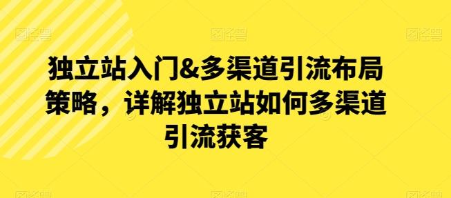 独立站入门&多渠道引流布局策略，详解独立站如何多渠道引流获客-南友云赚